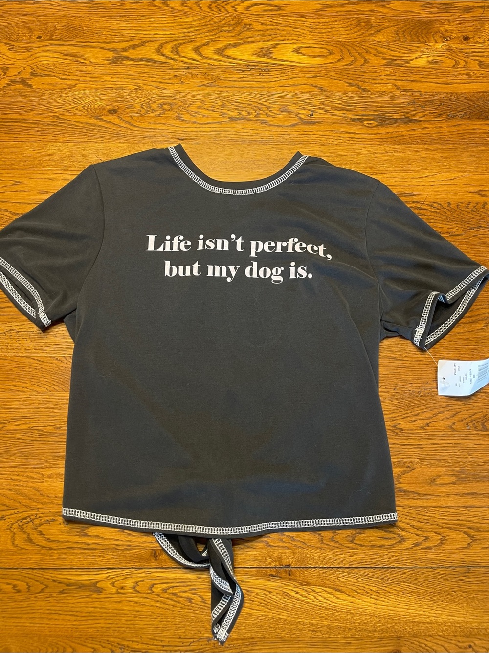 Moa Moa Black Pet Lover’s Tee with Partial Open Back